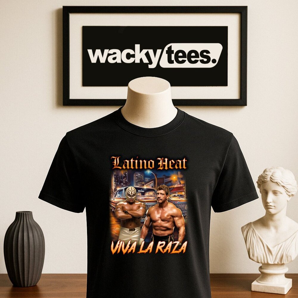 Latino Heat Viva La Raza Lowrider Eddie Guerrero Graphic Tee Shirt